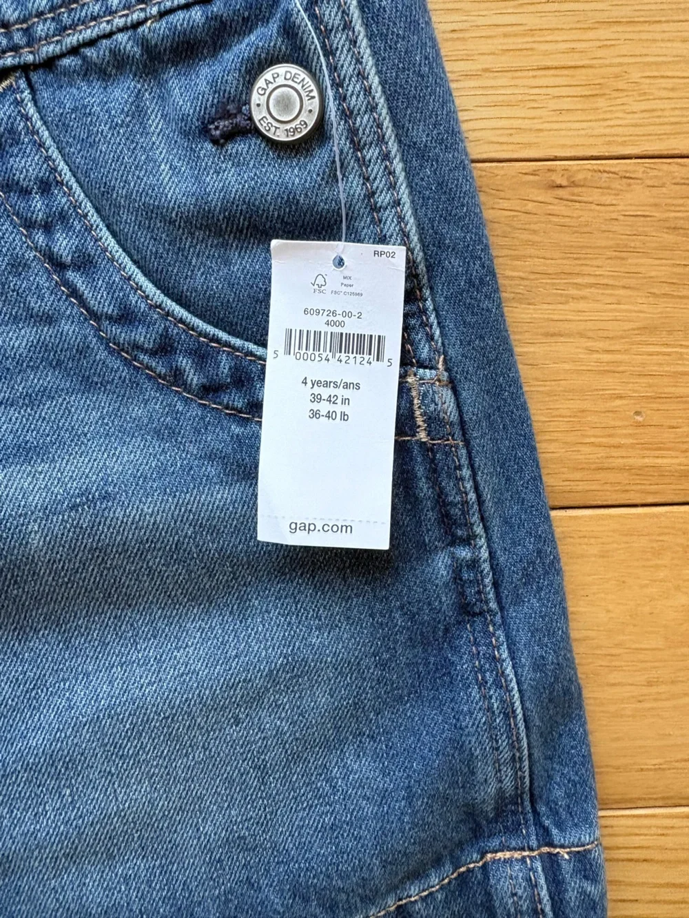 GAP Denim 4t Overall Dress